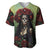 Day of Dead Lady Baseball Jersey Sugar Skull Rose Lady - Wonder Print Shop