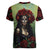 Day of Dead Lady Women V Neck T Shirt Sugar Skull Rose Lady - Wonder Print Shop