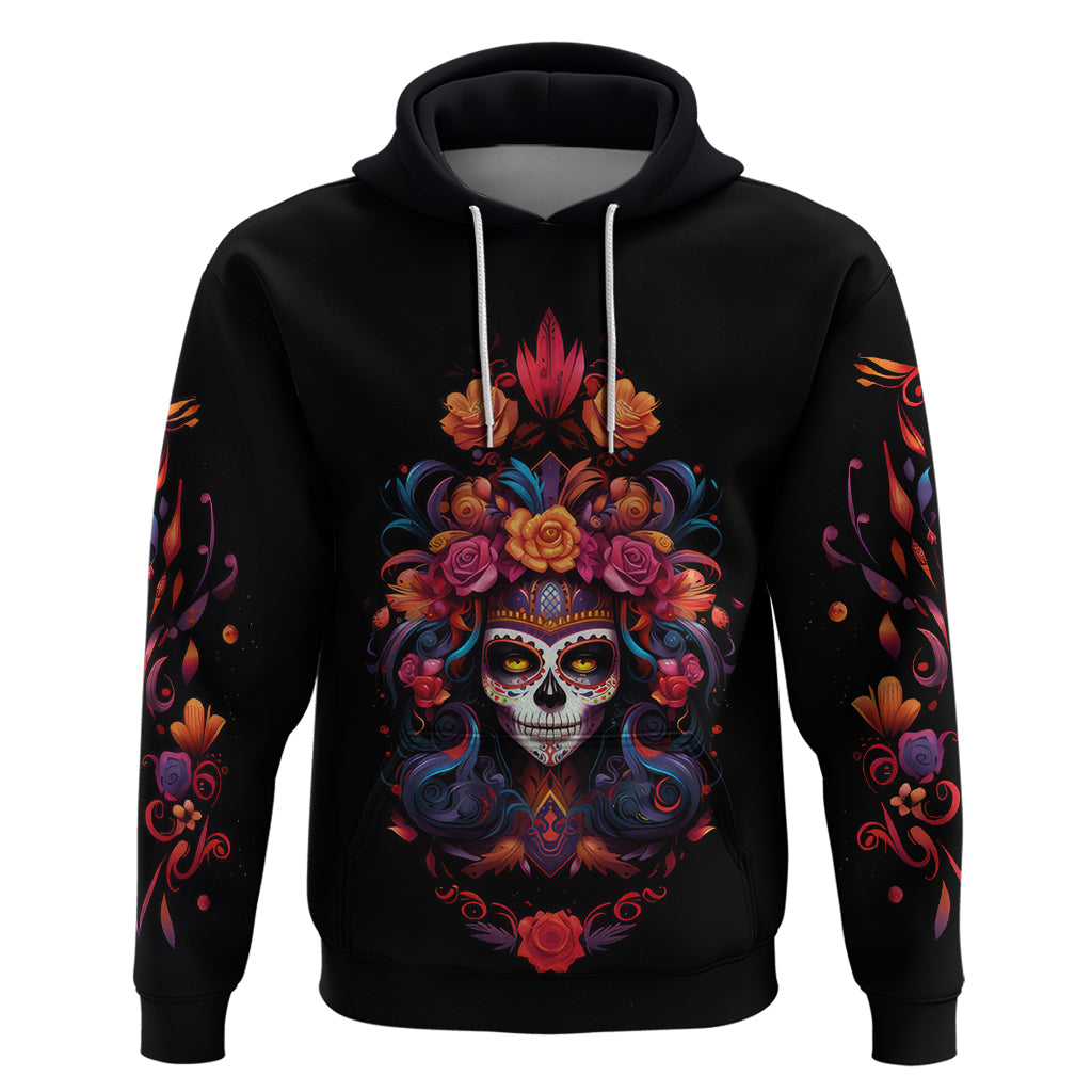 Day of Dead Skull Hoodie Sugar Skull Festival Lady - Wonder Print Shop