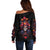 Day of Dead Skull Off Shoulder Sweater Sugar Skull Festival Lady - Wonder Print Shop