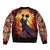 Day of Dead Couple Sleeve Zip Bomber Jacket Sugar Skull Couple Dancing - Wonder Print Shop