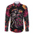 Day of Dead Couple Family Matching Long Sleeve Bodycon Dress and Hawaiian Shirt Sugar Skull Couple Dancing - Wonder Print Shop