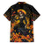 Day of Dead Lady Family Matching Off Shoulder Short Dress and Hawaiian Shirt Sugar Skull Field Marigold Lady - Wonder Print Shop