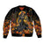 Day of Dead Lady Sleeve Zip Bomber Jacket Sugar Skull Field Marigold Lady - Wonder Print Shop