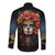 Day of Dead Lady Long Sleeve Button Shirt Sugar Skull Rose Lady - Wonder Print Shop