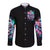 Rose Skull Long Sleeve Button Shirt Fuck Off Problem Solved - Wonder Print Shop