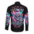 Rose Skull Long Sleeve Button Shirt Fuck Off Problem Solved - Wonder Print Shop