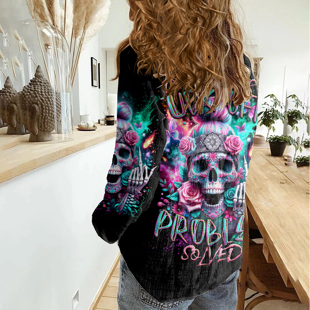 rose-skull-women-casual-shirt-fuck-off-problem-solved