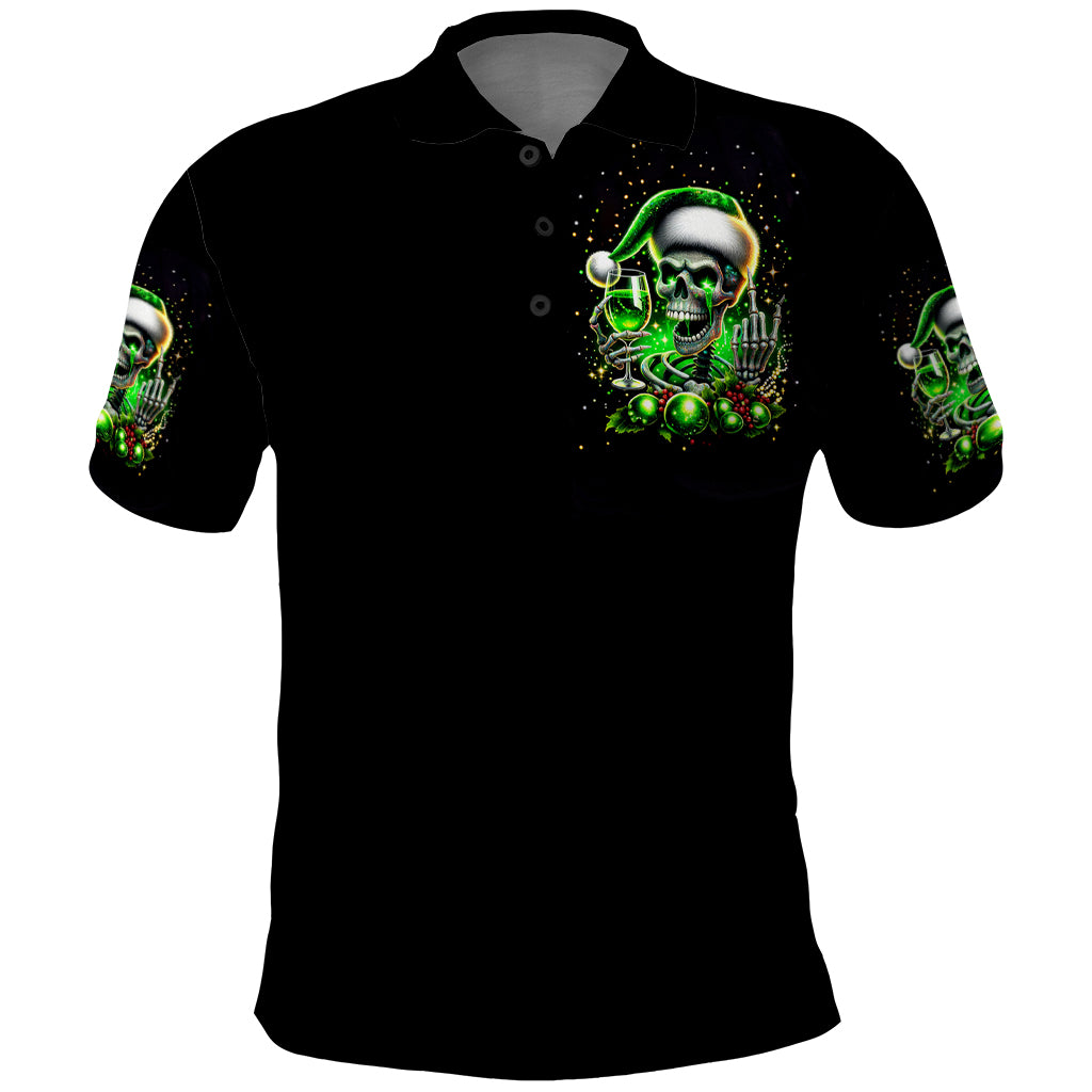 Christmas Skull Polo Shirt Drink Up Bitches - Wonder Print Shop