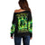 Flame Skull Off Shoulder Sweater Heaven Don't Want Me Hell Afraid I Take Over - Wonder Print Shop