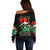 Christmas Skull Off Shoulder Sweater Ho Ho Holy Shit I'm Drink - Wonder Print Shop