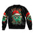 Christmas Skull Sleeve Zip Bomber Jacket Ho Ho Holy Shit I'm Drink - Wonder Print Shop