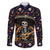 Day of Dead Skull Family Matching Off Shoulder Maxi Dress and Hawaiian Shirt Sugar Skull Musican - Wonder Print Shop