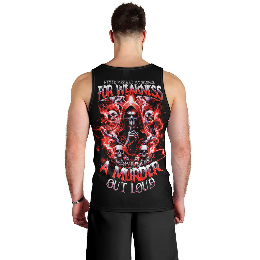 Thunder Skull Men Tank Top Never Mistake My Silence For Weakness - Wonder Print Shop