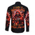 Flame Skull Long Sleeve Button Shirt Of Course I'm Going To Hell Just Pick You Up - Wonder Print Shop