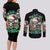 Christmas Skull Couples Matching Long Sleeve Bodycon Dress and Long Sleeve Button Shirt On The Naughty List I Regret Nothing - Wonder Print Shop