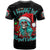 Christmas Skull Lady T Shirt On The Naughty List I Regret Nothing - Wonder Print Shop