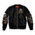 Demon Skull Sleeve Zip Bomber Jacket One Day I Gonna Say Fuck It All - Wonder Print Shop