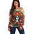 Day of Dead Lady Off Shoulder Sweater Sugar Skull Field Rose Lady - Wonder Print Shop