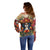 Day of Dead Lady Off Shoulder Sweater Sugar Skull Field Rose Lady - Wonder Print Shop