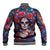 Day of Dead Lady Baseball Jacket Sugar Skull Field Rose Lady - Wonder Print Shop