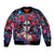 Day of Dead Lady Sleeve Zip Bomber Jacket Sugar Skull Field Rose Lady - Wonder Print Shop