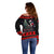 Christmas Skull Off Shoulder Sweater Santa Skull Prepairing For Christmas - Wonder Print Shop