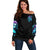 Christmas Skull Girl Off Shoulder Sweater Warning This Tattooed Girl Does Not Play With Stupid People - Wonder Print Shop