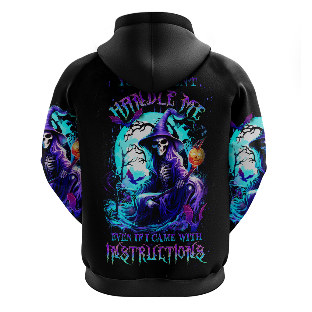 Witch Skull Hoodie You Couldn't Handle Me Even With Intrustions - Wonder Print Shop