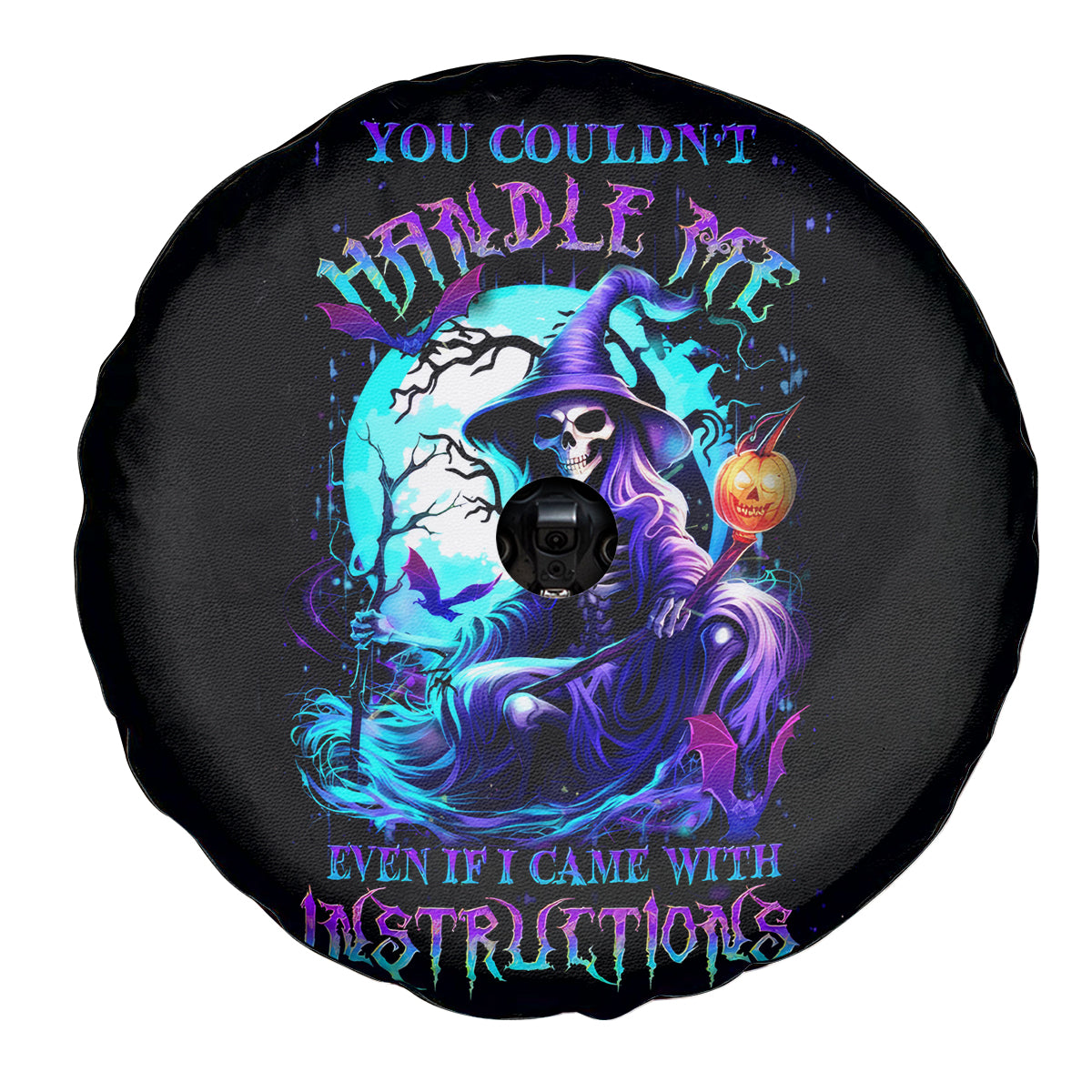 Witch Skull Spare Tire Cover You Couldn't Handle Me Even With Intrustions - Wonder Print Shop