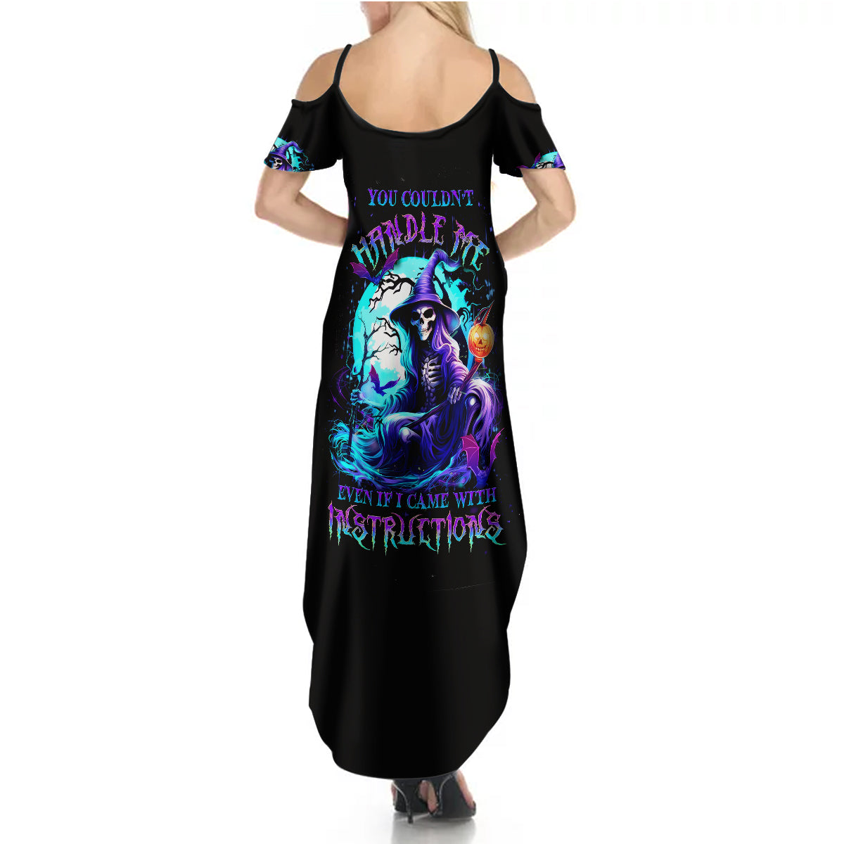 Witch Skull Summer Maxi Dress You Couldn't Handle Me Even With Intrustions - Wonder Print Shop