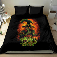 Black witch skull themed bedding set with duvet and two pillowcases
