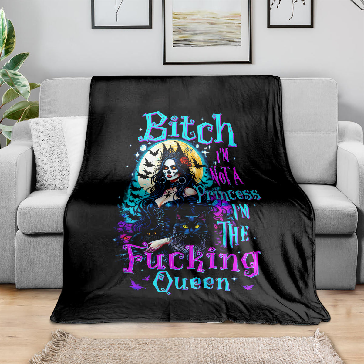 witch-skull-blanket-bitch-im-not-a-princess-im-the-fucking-queen