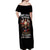 Cross Skull Off Shoulder Maxi Dress Honesty Loyalty And Respect Worth More Than Gold, Diamond - Wonder Print Shop