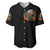 Pumpkin Skull Baseball Jersey I Wan't Go To Hell The Devil Still Restraining Against Me - Wonder Print Shop