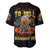 Pumpkin Skull Baseball Jersey I Wan't Go To Hell The Devil Still Restraining Against Me - Wonder Print Shop