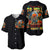 Pumpkin Skull Baseball Jersey I Wan't Go To Hell The Devil Still Restraining Against Me - Wonder Print Shop