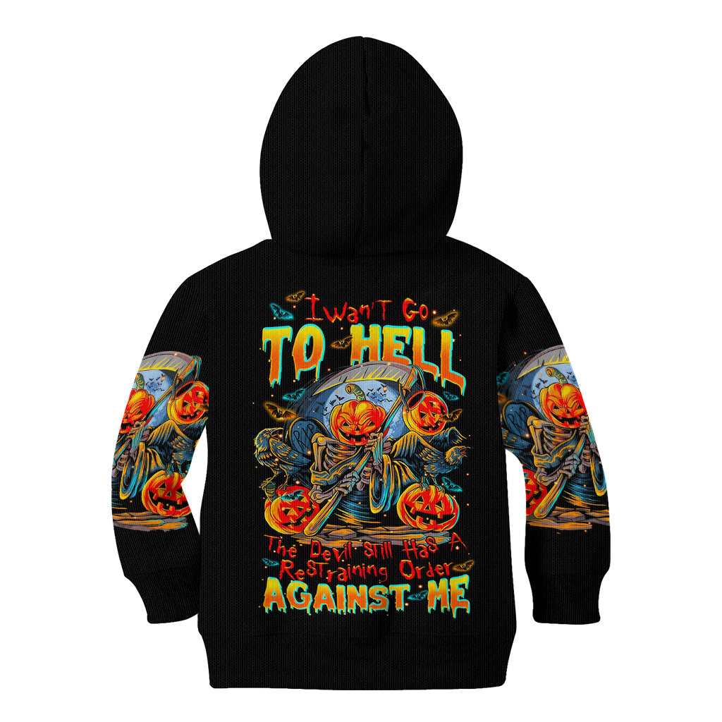 Pumpkin Skull Kid Hoodie I Wan't Go To Hell The Devil Still Restraining Against Me - Wonder Print Shop