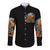 Pumpkin Skull Long Sleeve Button Shirt I Wan't Go To Hell The Devil Still Restraining Against Me - Wonder Print Shop