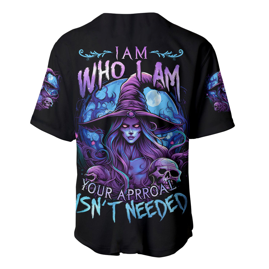 Witch Skull Baseball Jersey Iam Who Iam Your Approval Isn't Need - Wonder Print Shop