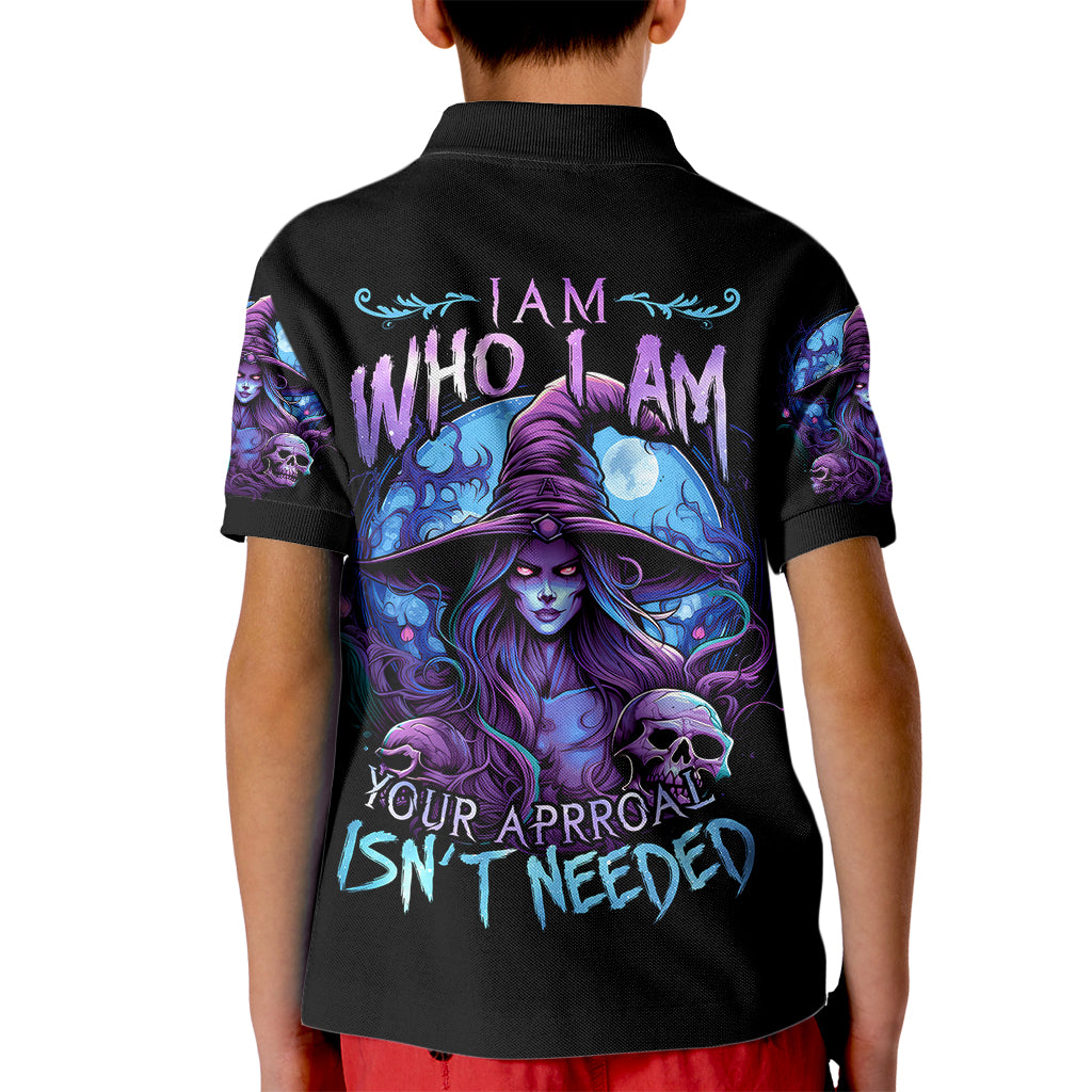 Witch Skull Kid Polo Shirt Iam Who Iam Your Approval Isn't Need - Wonder Print Shop