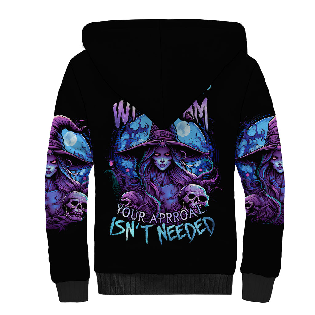 Witch Skull Sherpa Hoodie Iam Who Iam Your Approval Isn't Need - Wonder Print Shop