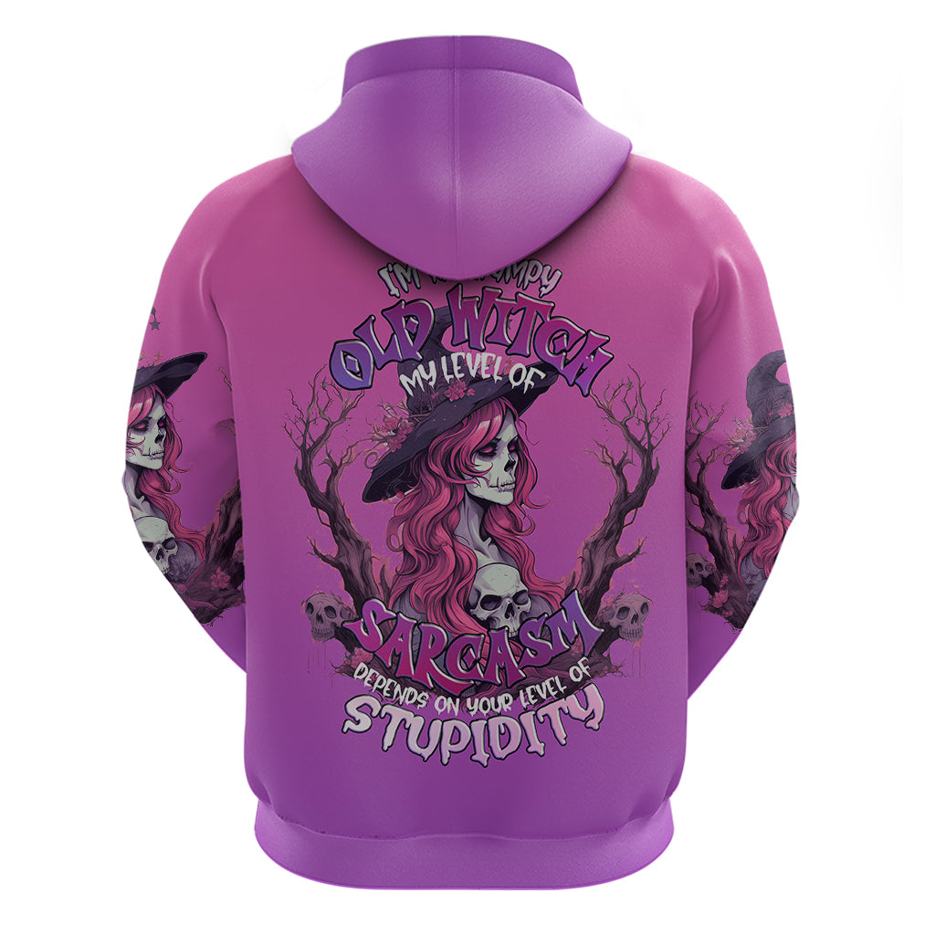 Witch Skull Hoodie i'm A Grumpy Old Lady Sarcasm Depends On Your Stupidity - Wonder Print Shop