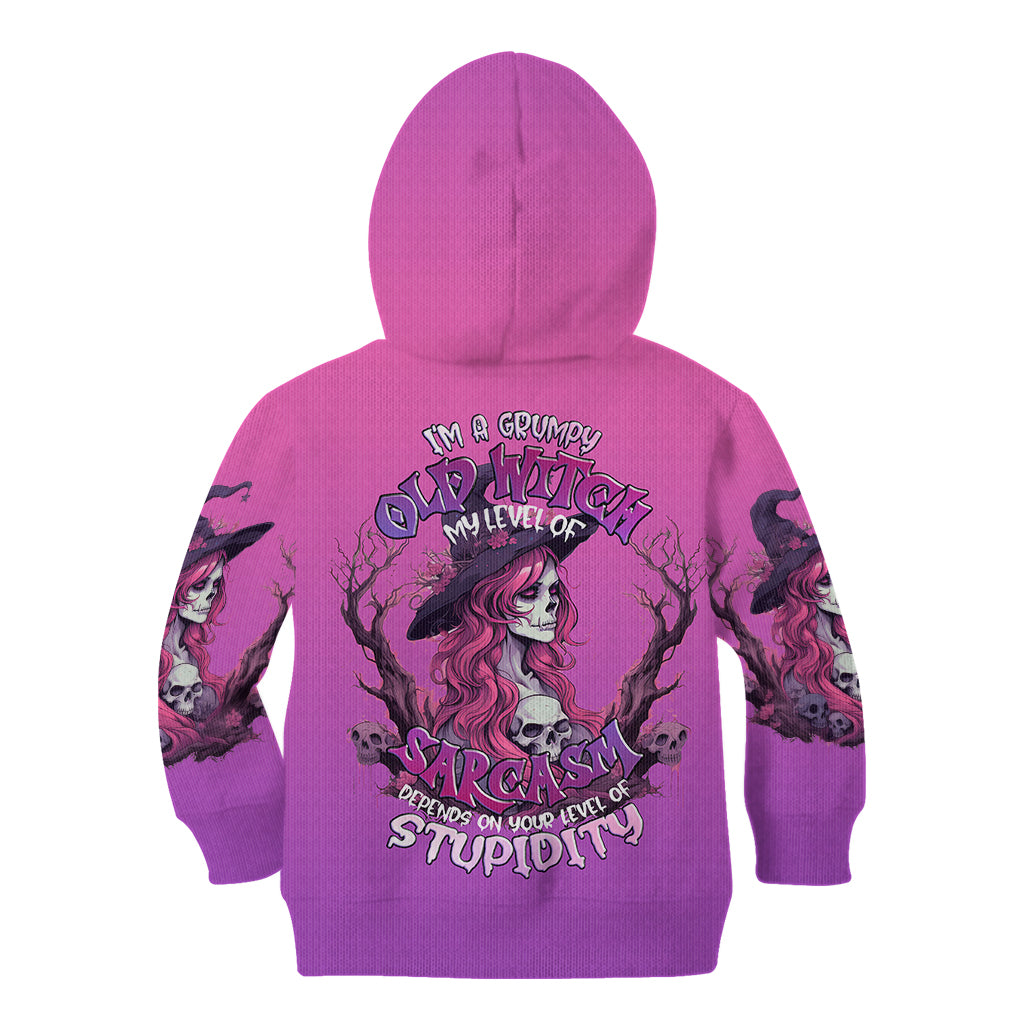 Witch Skull Kid Hoodie i'm A Grumpy Old Lady Sarcasm Depends On Your Stupidity - Wonder Print Shop