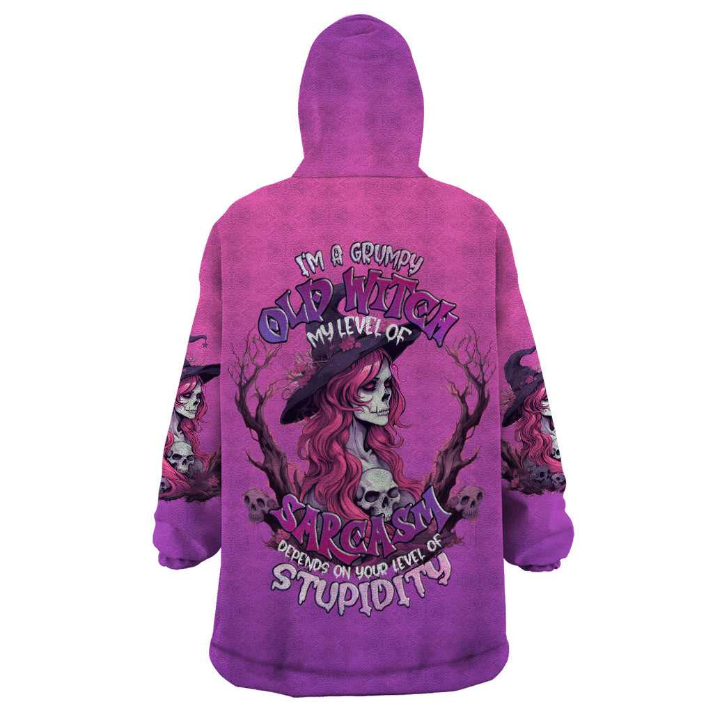 witch-skull-wearable-blanket-hoodie-im-a-grumpy-old-lady-sarcasm-depends-on-your-stupidity