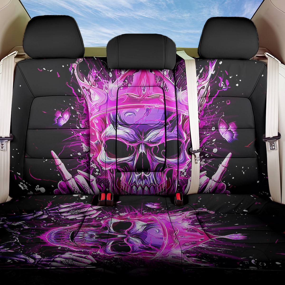 Queen Skull Back Car Seat Cover Bitch I'm Not A Princess I'm The Fucking Queen - Wonder Print Shop