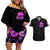 Queen Skull Couples Matching Off Shoulder Short Dress and Hawaiian Shirt Bitch I'm Not A Princess I'm The Fucking Queen - Wonder Print Shop