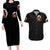 Pumpkin Witch Skull Couples Matching Long Sleeve Bodycon Dress and Hawaiian Shirt In My Defense The Moon Was Full And I Was Left Unsupervided - Wonder Print Shop