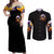 Pumpkin Witch Skull Couples Matching Off Shoulder Maxi Dress and Long Sleeve Button Shirt In My Defense The Moon Was Full And I Was Left Unsupervided - Wonder Print Shop