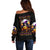 Pumpkin Witch Skull Off Shoulder Sweater In My Defense The Moon Was Full And I Was Left Unsupervided - Wonder Print Shop